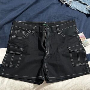 Goddess Black Shorts with White Stitching